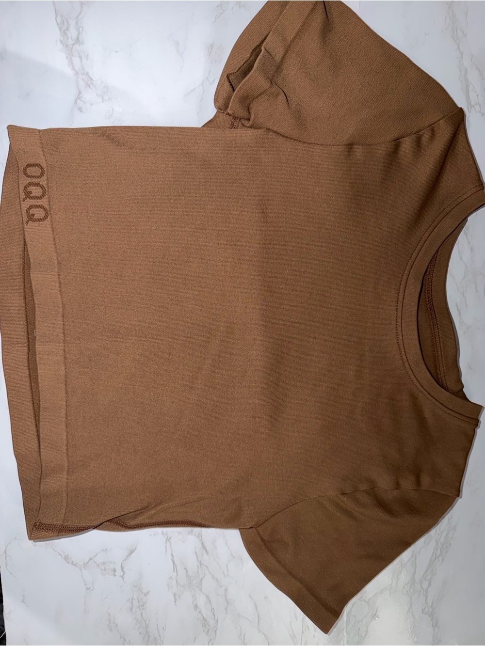 Cropped Brown Short-Sleeve Women's Top